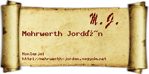 Mehrwerth Jordán névjegykártya